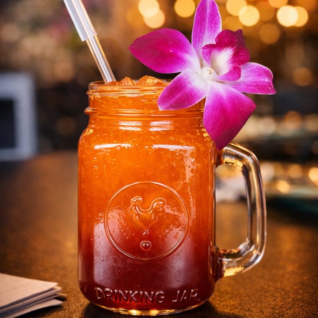 Flavored Thai ice tea.